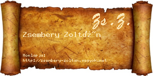 Zsembery Zoltán névjegykártya